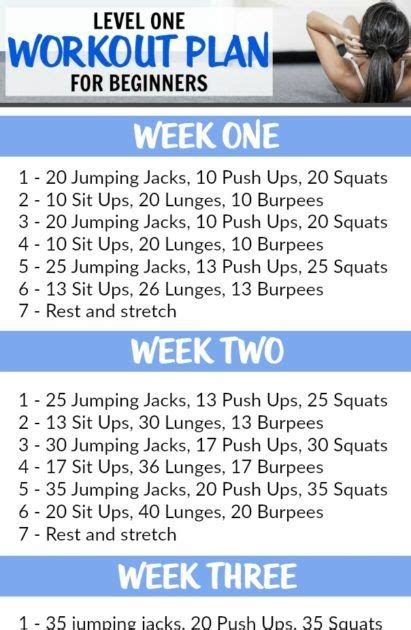 1 Month Workout Plan For Beginners Workoutwalls