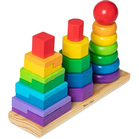 Melissa And Doug Geometric Stacker In White Toyco