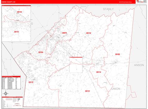 Wilson County Nc Zip Code Wall Map Red Line Style By Marketmaps 77f