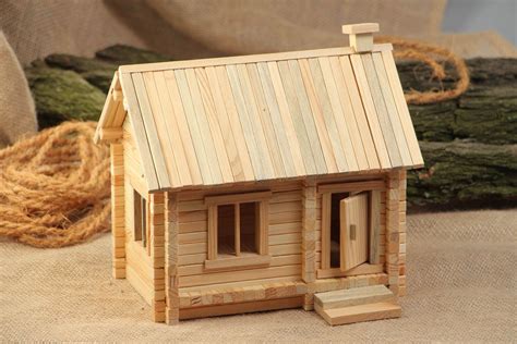 Buy Handmade Wooden Meccano House 184 Parts Eco Friendly Natural Toys