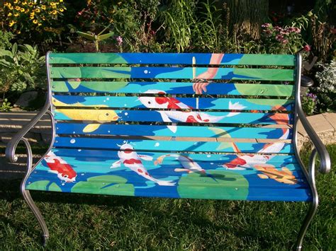 Spice Up Your Outdoor Living Area By Painting A Bench In Your Yard