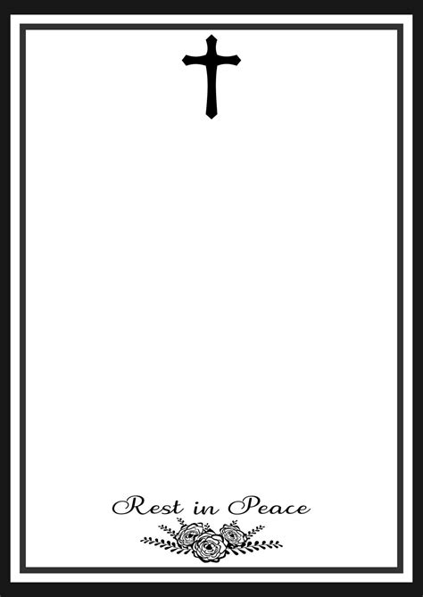 Vector Border Or Frame With Cross And Lettering Rest In Peace Flower