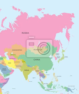 Polityczna mapa europy dużej szczegółowości Fototapeta • Fototapety ec