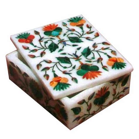 White Carved Marble Inlay Boxes Shape Rectangular At Rs 500piece In