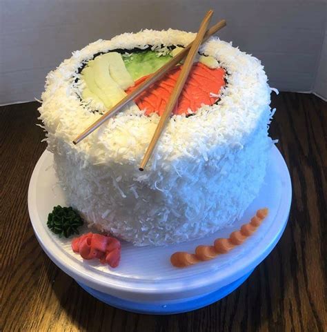 Pin By Kelsey Placzek On Food Sushi Cake Funny Birthday Cakes