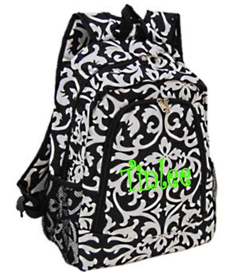 Personalized Backpack Girls Damask Canvas By Mauricemonograms