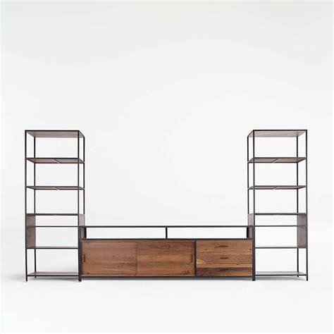 Find stylish home furnishings and decor at great prices! Knox Black 90" Industrial Media Console with 2 Tall Open ...
