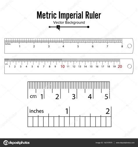 Metric Imperial Rulers Vector Centimeter And Inch Measure Tools