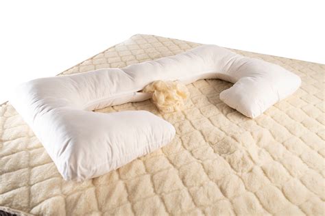 Pregnancy Pillow U Shaped Pillow Wool Pillow Hemp Cover Pillow Full Body Pillow Wool Filled