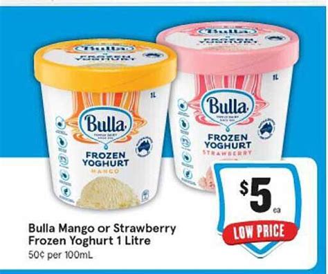 Bulla Mango Or Strawberry Frozen Yoghurt Offer At Iga