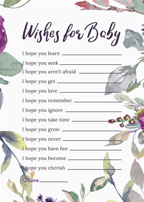 Baby Shower Wishes For Baby Card Baby Shower Easy