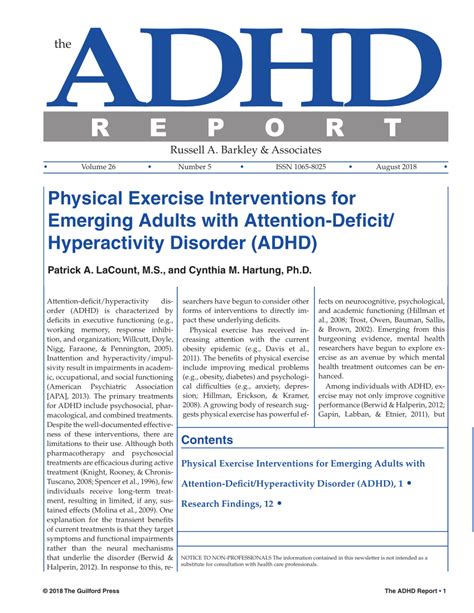Pdf Physical Exercise Interventions For Emerging Adults