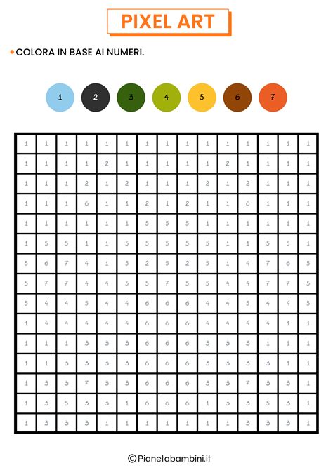 Schemi Di Pixel Art Da Colorare Con I Numeri Pianetabambini It