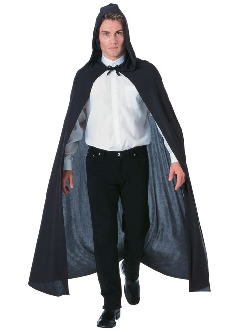 Halloween Adult Black Cape Fits Hooded Most Nwt One Size （訳ありセール Hooded