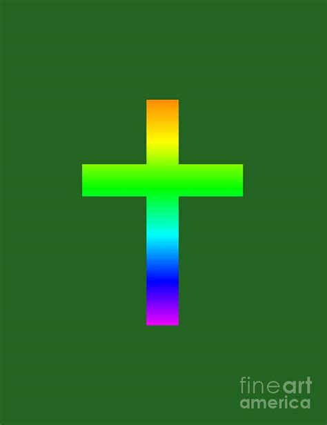 Rainbow Christian Cross Digital Art By Frederick Holiday Pixels
