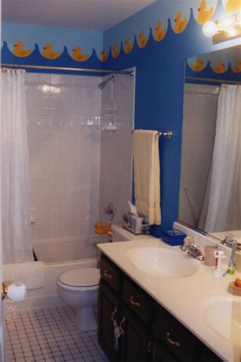 Rubber ducks make your bathroom look homey and adorable. Rubber Ducky Bathroom - Molly's Visual Expressions