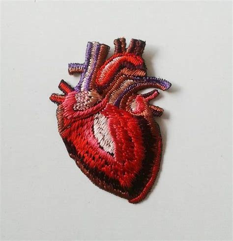 moks152p heart patch anatomical heart patch embroidered etsy in 2023 anatomical heart heart