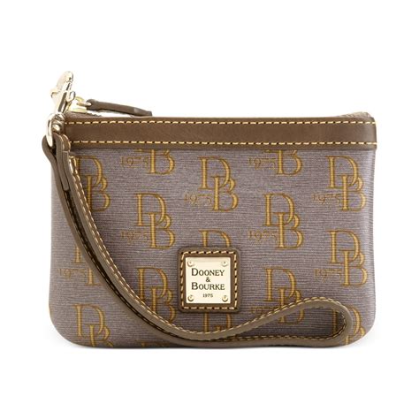 Dooney And Bourke Signature Medium Wristlet In Taupe Brown Lyst