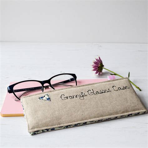 Suede glasses shaped sunglasses case. Personalised Glasses Case By Handmade At Poshyarns ...