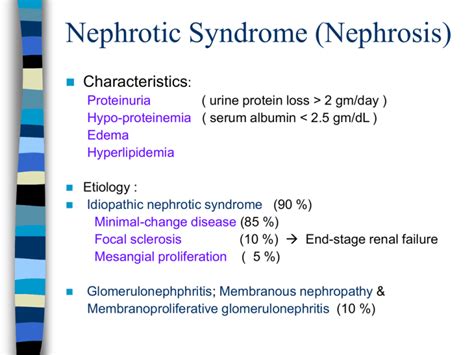 Nephrotic Syndrome Nephrosis