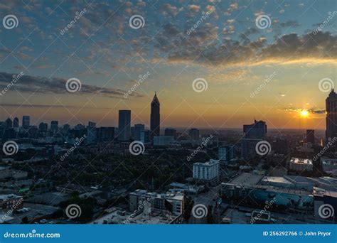 Atlanta Sunrise Over Downtown And Midtown Stock Photo Image Of