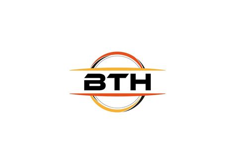 Bth Letra Realeza Elipse Forma Logo Bth Cepillo Arte Logo Bth Logo