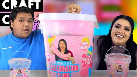 Making Huge Celebration Slime With Karina Garcia New Slime Bucket Youtube