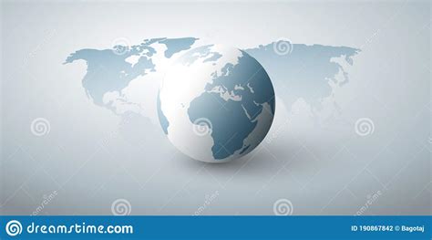 Earth Globe And World Map Design Layout Global Business Technology