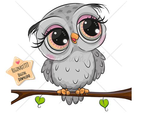 Cute Owl Png Digital Download Clipart Adorable Graphics Etsy Cute