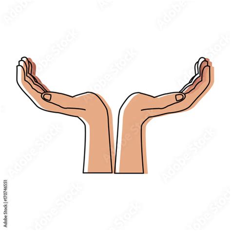Two Hands Support Help Gesture Symbol Vector Illustration Stock Image