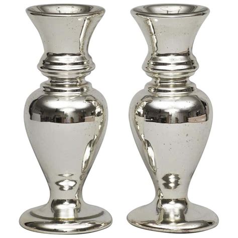 Pair Of Victorian Mercury Glass Vases Circa 1870 For Sale At 1stdibs Victorian Glass Vases