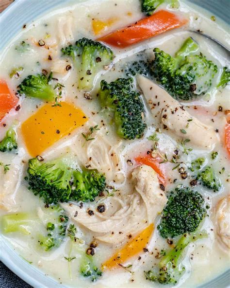 Creamy Chicken Broccoli Soup Recipe Healthy Fitness Meals