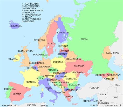 Mapa De Europa Con Nombres De Países