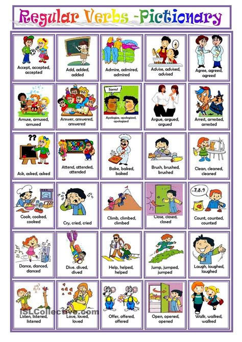 Verb List For Kids