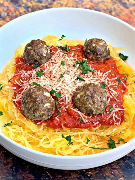 Low Carb Spaghetti Squash And Meatballs Stay Snatched