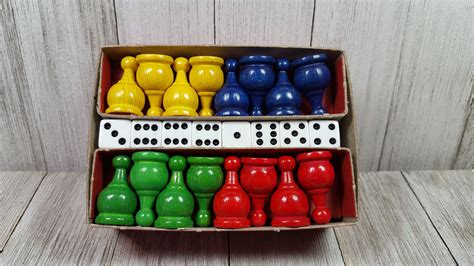 Parcheesi, Game Pieces, and Dice, 1970s, board game parts, board game pieces | Board game pieces 