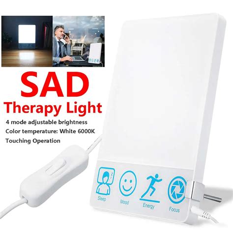 100 240v 10000 Lux Sad Therapy Light Seasonal Affective Disorder Bionic Sun Lamp 4 Modes White