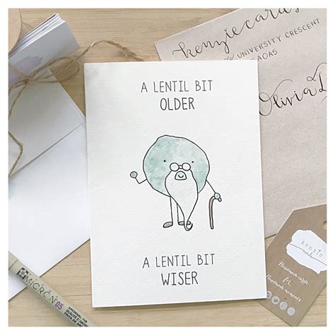 Freeze a jolly good fellow! LENTIL // vegetable card, birthday card, funny birthday ...