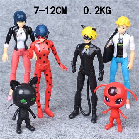 New 6pcs Miraculous Ladybug Cat Noir Adrien Marinette 7 12cm Pvc Action