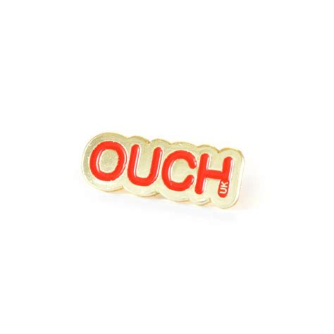 Red Lapel Pin Badge Ouch Ouchuk Cluster Headache Charity