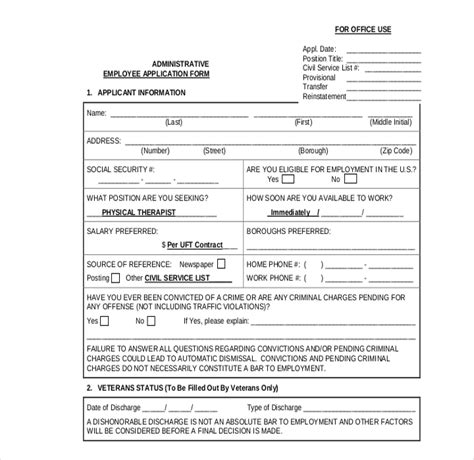 10 Employee Application Forms And Templates Pdf Doc Free And Premium
