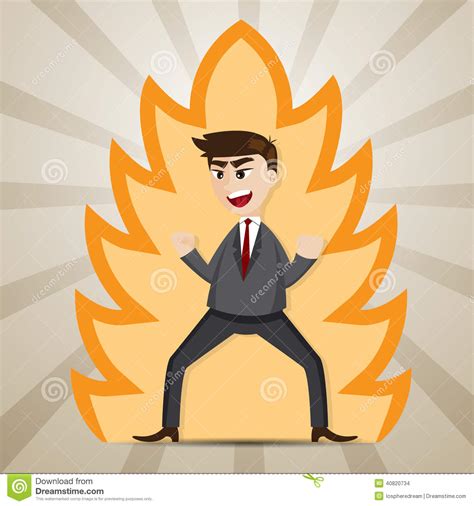 Cartoon Businessman With Power Strength Stock Vector - Image: 40820734