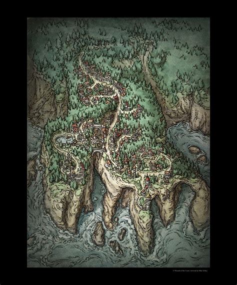 Dmg Art And Maps Elven City Print Fantasy City Map Elven City