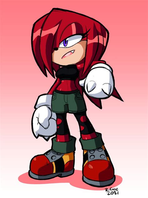 2657 safe artist rcase knuckles the echidna female gender swap hair over one eye one