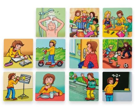 Und wenn das nächste mal wieder ein kind jeden satzanfang klein schreibt, sagen sie nur noch: Uhr zum Tagesablauf | Uhrzeit lernen, Tagesablauf kinder ...