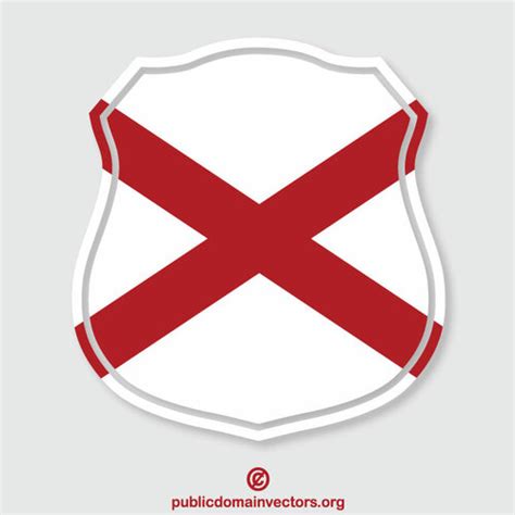 Alabama Flag Heraldic Shield Public Domain Vectors