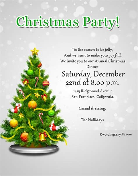 How to write a dinner party invitation! christmas party invitation to employees | Christmas party ...