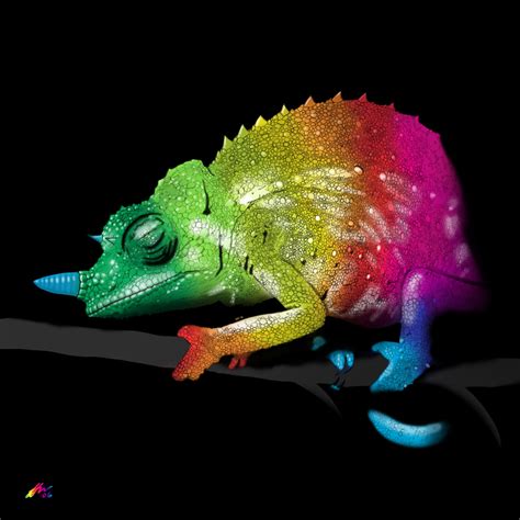 Rainbow Chameleon By Wildpaintings On Deviantart