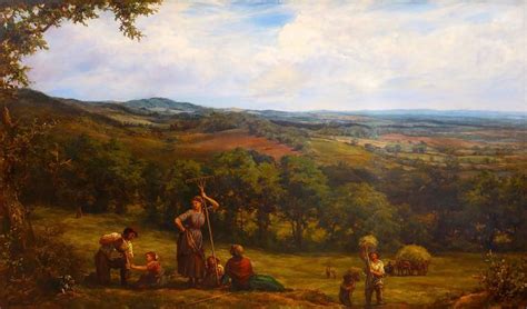 Large 19th Century Landscape Harvesting By Linnell England C 187