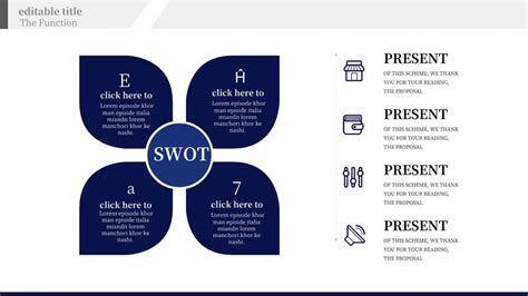 Swot Diagram Is Shown In Blue And White Color Scheme Google Slide Theme